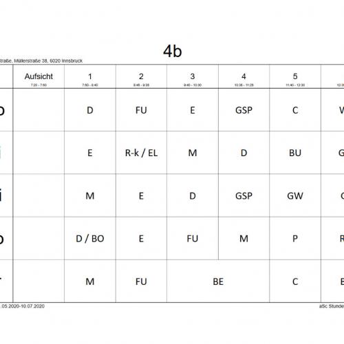 Stundenplan 4b