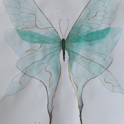 Die Schüler*innen der 4a malten ihre Insekten supergroß, denn supergroß ist ihre Bedeutung für unsere Umwelt.