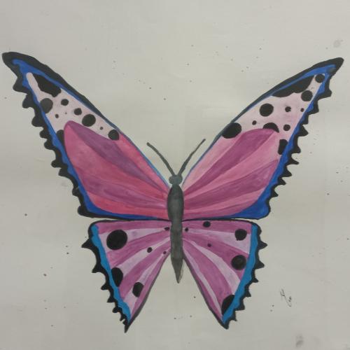 Die Schüler*innen der 4a malten ihre Insekten supergroß, denn supergroß ist ihre Bedeutung für unsere Umwelt.